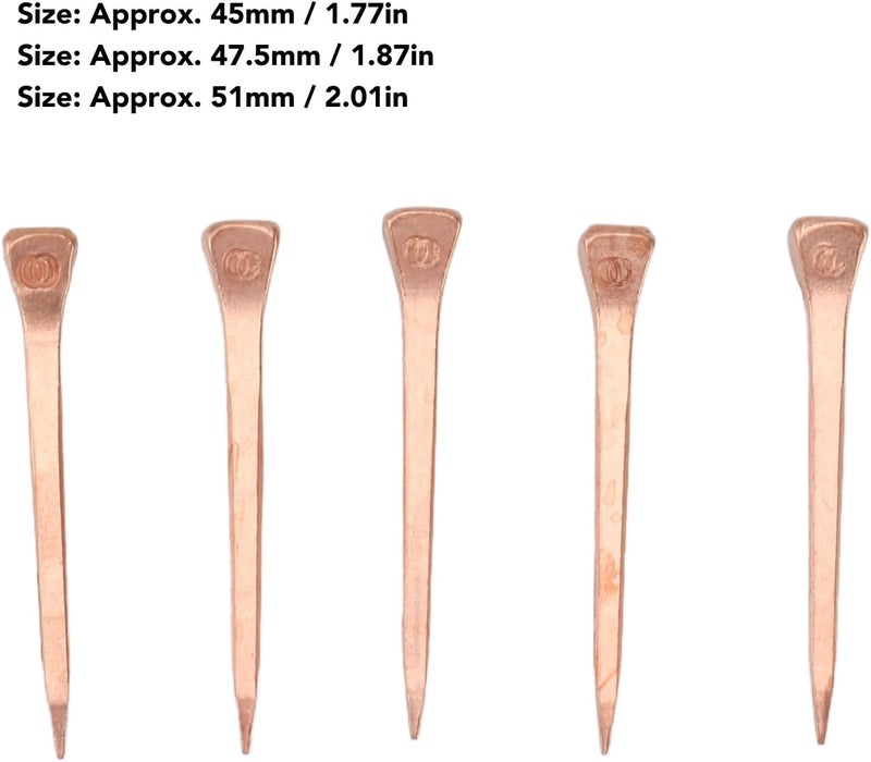 BORDSTRACT 250Pcs Horseshoe Nails, Copper Plating Shoeing Nails with Plastic Box, Copper Plated Horseshoe Nails, Equestrian Riding Equipment, for Raise Livestock(45mm Copper-Plated Nail E3) - Image 3
